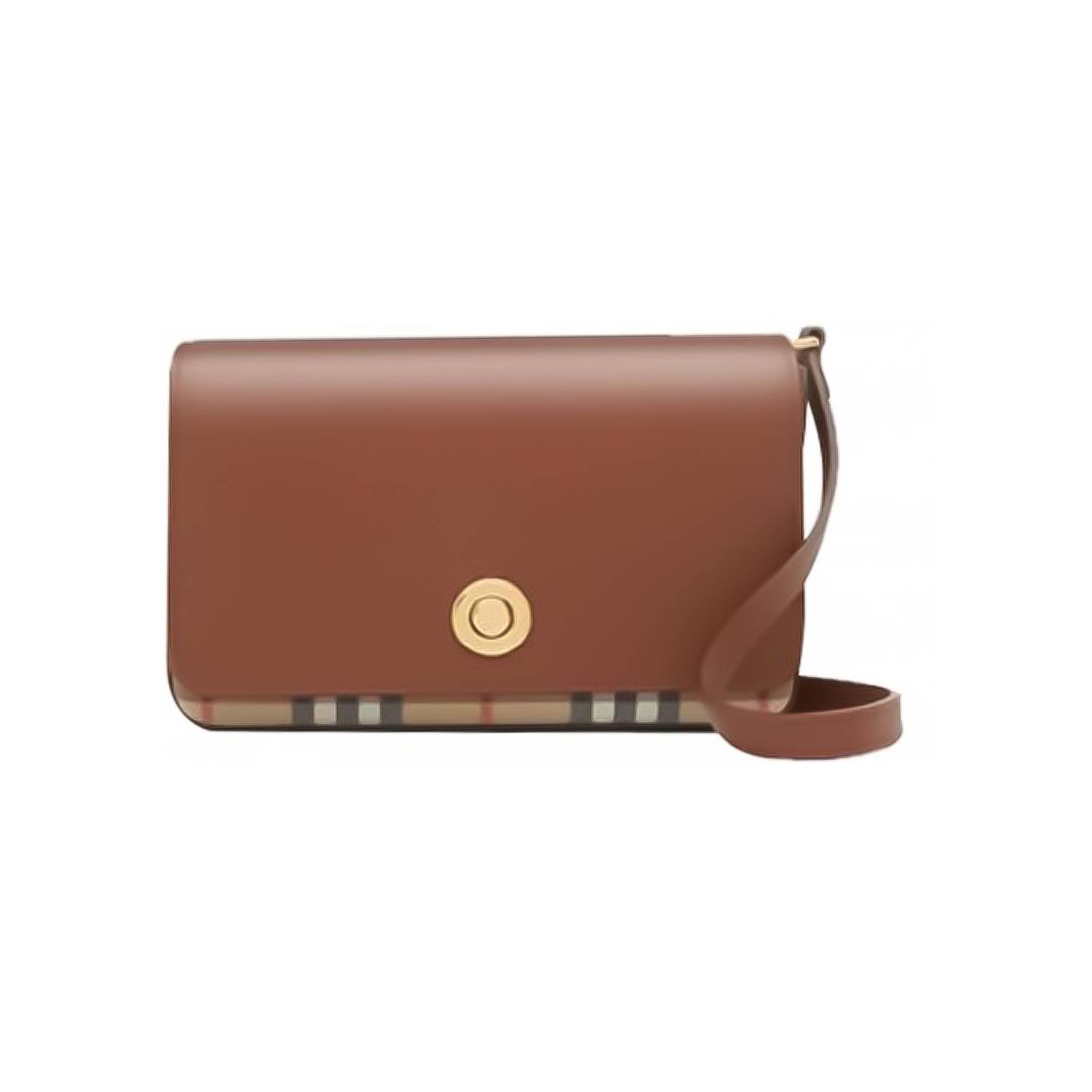 BURBERRY LEATHER AND VINTAGE CHECK NOTE CROSSBODY BAGPRICE MINI 80211111 (25cm*8.5cm*18cm)